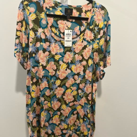 JM Collection Floral Print Top - Multicolor - Picture 1 of 3